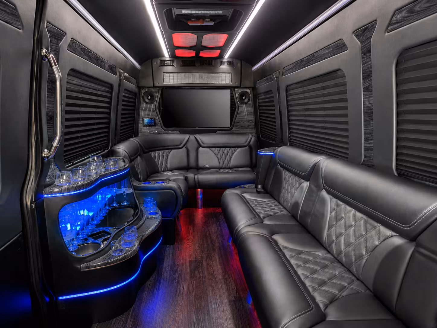 newport news 40 passenger party bus inside