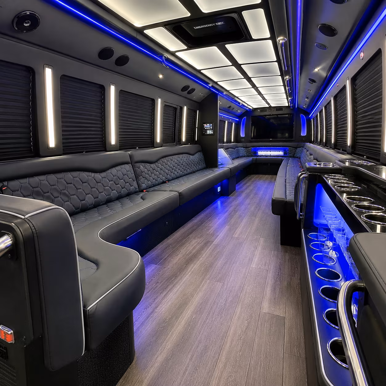 newport news party bus rental interior